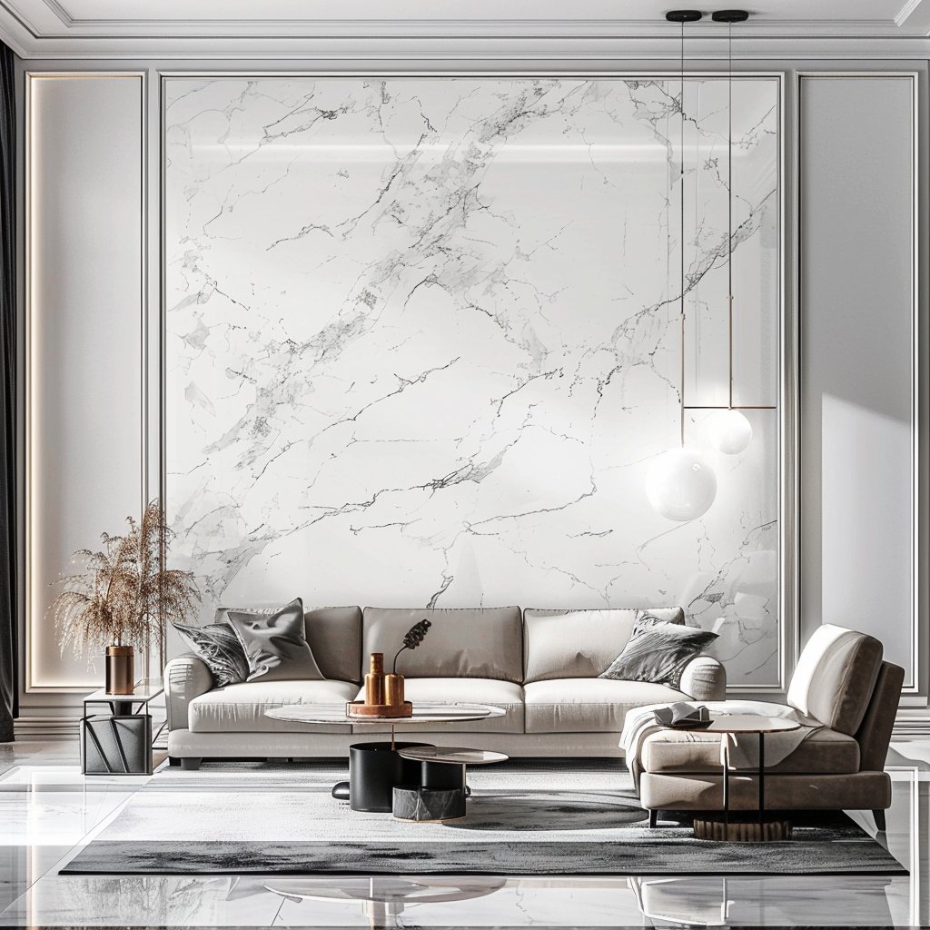 High Gloss UV Marble Wall Panel - Waterproof & Fireproof for Hotels/Offices thumbnail 2