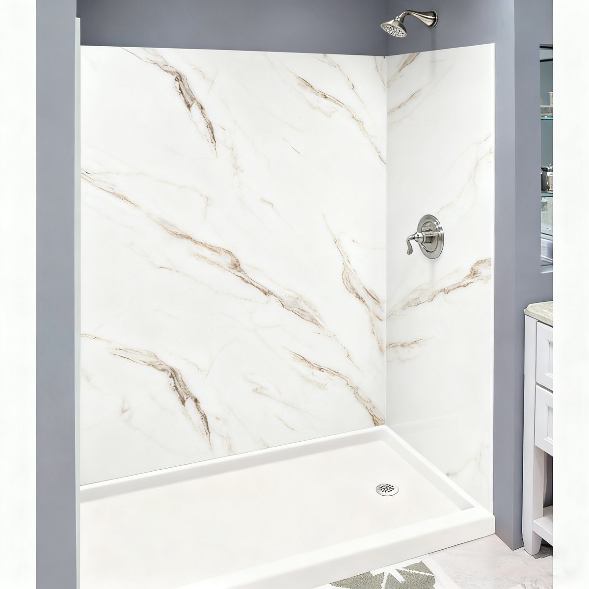 Wholesale SPC Stone Vein Wall Panel System, Easy Click Lock for Bathroom/Shower thumbnail 2